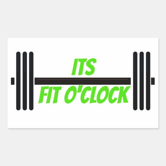 Sticker Rectangulaire Son Fit O'clock Bodybuilding Barbell (Devant)