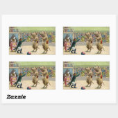 Sticker Rectangulaire Sonnerie de singe et cochons de cirque (Feuille)