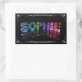 Sticker Rectangulaire Sophie - Le nom Sophie en lumières 3D (Photo (Sac)
