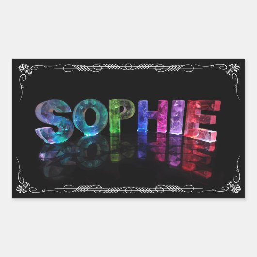 Sticker Rectangulaire Sophie - Le nom Sophie en lumières 3D (Photo (Devant)