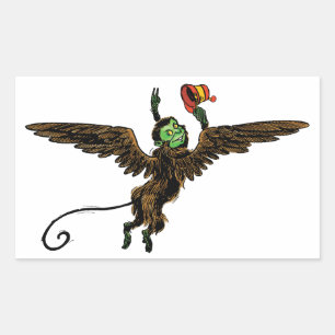 Sticker Rectangulaire Sorcier vintage de Oz, singe volant maléfique