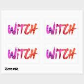 Sticker Rectangulaire Sorcière (Feuille)
