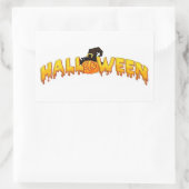 Sticker Rectangulaire Sorcière citrouille d'Halloween (Sac)