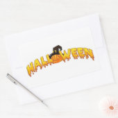Sticker Rectangulaire Sorcière citrouille d'Halloween (Enveloppe)