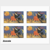 Sticker Rectangulaire Sorcière d'Halloween à l'ancienne (Feuille)