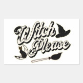 Sticker Rectangulaire Sorcière S'Il Vous Plaît | Halloween (Devant)