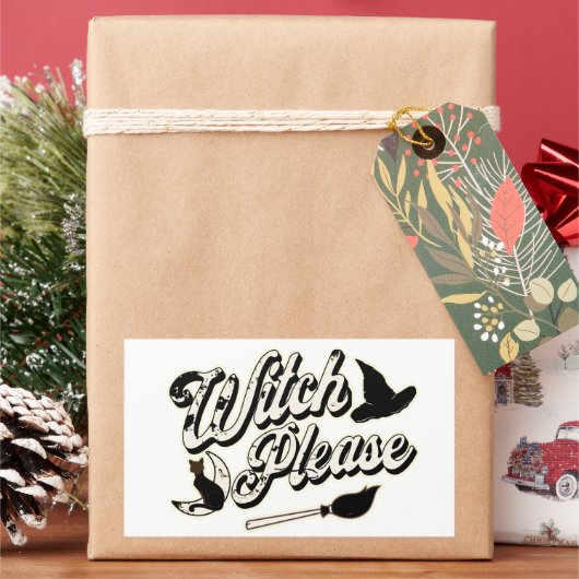 Sticker Rectangulaire Sorcière S'Il Vous Plaît | Halloween (vacances)