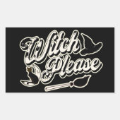 Sticker Rectangulaire Sorcière S'Il Vous Plaît | Halloween (Devant)