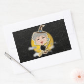 Sticker Rectangulaire Sorcière sur Broomstick (Enveloppe)