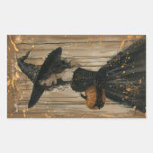 Sticker Rectangulaire Sorcière tenant un Citrouille (Devant)