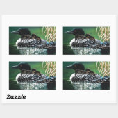 Sticker Rectangulaire Sortie de la famille Loon (Feuille)