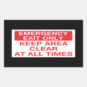 Sticker Rectangulaire Sortie de secours seulement