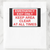 Sticker Rectangulaire Sortie d'urgence uniquement (Sac)