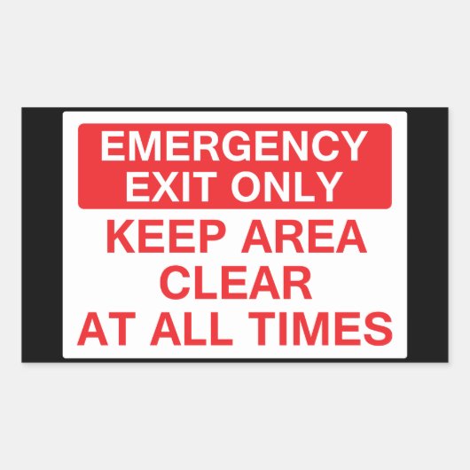 Sticker Rectangulaire Sortie d'urgence uniquement (Devant)