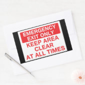 Sticker Rectangulaire Sortie d'urgence uniquement (Enveloppe)