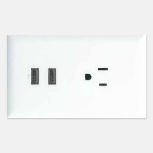 Sticker Rectangulaire Sortie USB erronée (Devant)