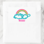 Sticker Rectangulaire Souder à nuages arc-en-ciel (Sac)