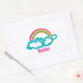 Sticker Rectangulaire Souder à nuages arc-en-ciel (Enveloppe)