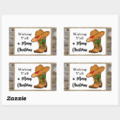 Sticker Rectangulaire Souhaitez à vous tous un joyeux Noël rectangulaire (Feuille)