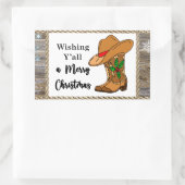 Sticker Rectangulaire Souhaitez à vous tous un joyeux Noël rectangulaire (Sac)