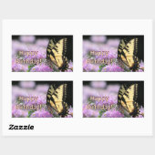 Sticker Rectangulaire Souhaits d'anniversaire aux papillons Swallowtail (Feuille)