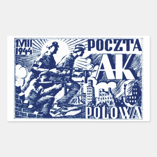 Sticker Rectangulaire Soulèvement de Varsovie 1944 (Devant)