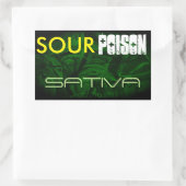 STICKER RECTANGULAIRE SOUR POISON SATIVA (Sac)