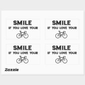 Sticker Rectangulaire Souriez si vous aimez votre vélo (Feuille)