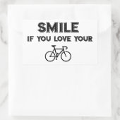 Sticker Rectangulaire Souriez si vous aimez votre vélo (Sac)