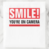 Sticker Rectangulaire Souriez, Votre Caméra ! (Sac)