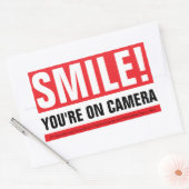 Sticker Rectangulaire Souriez, Votre Caméra ! (Enveloppe)