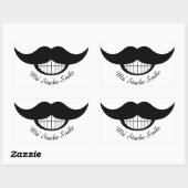 Sticker Rectangulaire Sourire de Mustache (Feuille)