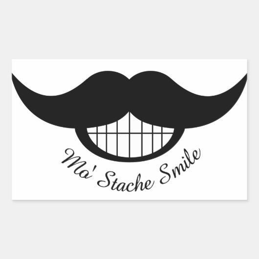 Sticker Rectangulaire Sourire de Mustache (Devant)