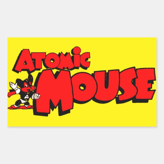 Sticker Rectangulaire Souris atomique (Devant)