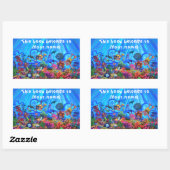 Sticker Rectangulaire Sous la plaque du livre de mer (Feuille)