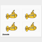 Sticker Rectangulaire Sous-marin de dessin jaune (Feuille)