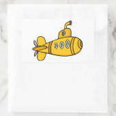 Sticker Rectangulaire Sous-marin de dessin jaune (Sac)