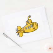 Sticker Rectangulaire Sous-marin de dessin jaune (Enveloppe)