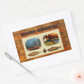 Sticker Rectangulaire sous-marin en bois (Enveloppe)