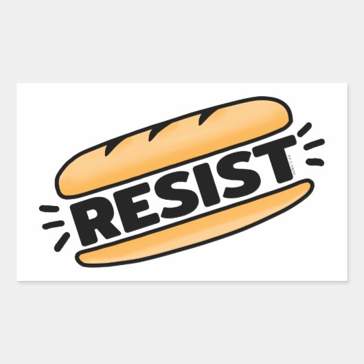 Sticker Rectangulaire Sous Sandwich résiste au fascisme (Devant)