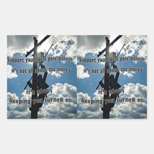 Sticker Rectangulaire Soutenez votre Lineman (Devant)