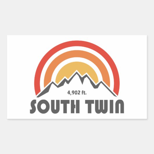 Sticker Rectangulaire South Twin Mountain New Hampshire (Devant)
