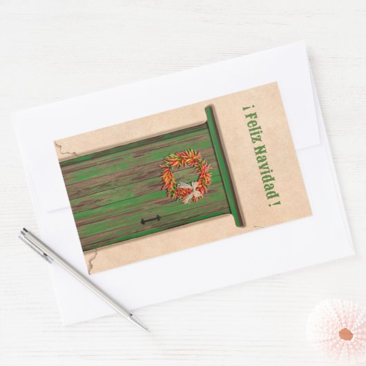 Sticker Rectangulaire Southwest Chile Wreath Holiday Feliz Navidad (Enveloppe)