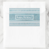 Sticker Rectangulaire Southwest Winter Snowflakes & Pine Trees Blue (Sac)