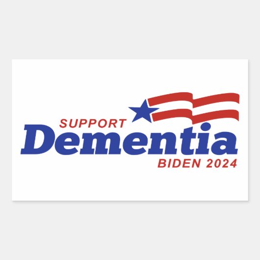 Sticker Rectangulaire Soutien Démence Biden 2024 (Devant)