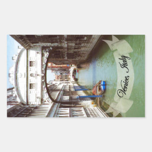 Sticker Rectangulaire Souvenir de Venise Italie Pont des Soupirs
