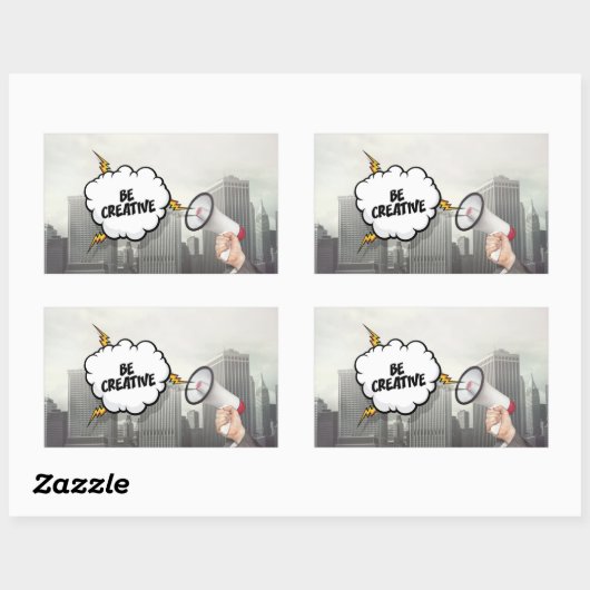 Sticker Rectangulaire Soyez créatif (Feuille)