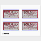 Sticker Rectangulaire Soyez en sécurité (Feuille)