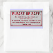 Sticker Rectangulaire Soyez en sécurité (Sac)