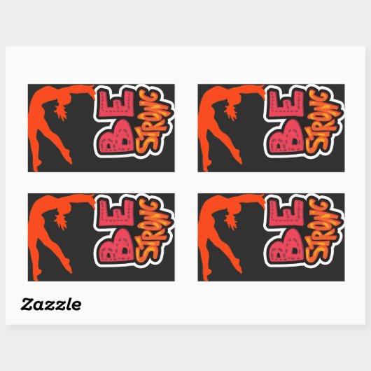 Sticker Rectangulaire Soyez fort Gymnastique (Feuille)